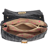 Load image into Gallery viewer, Black Handle Leather Satchel