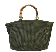 Load image into Gallery viewer, Sofia Bamboo Handle Bag Green