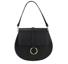 Load image into Gallery viewer, Felicia Round Leather Bag Black