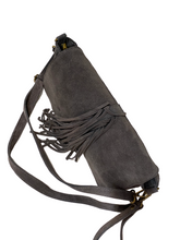 Load image into Gallery viewer, Thalia Suede Bag with Fringe Grey