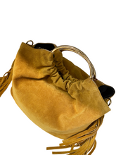 Load image into Gallery viewer, Daniela Suede Bag with Fringe Mustard