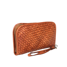 Load image into Gallery viewer, Woven Leather Wallet Brown