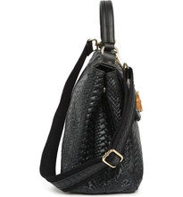 Load image into Gallery viewer, Black Handle Leather Satchel