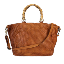 Load image into Gallery viewer, Sofia Bamboo Handle Bag Brown
