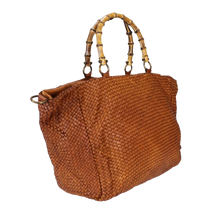 Load image into Gallery viewer, Sofia Bamboo Handle Bag Brown
