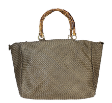 Load image into Gallery viewer, Sofia Bamboo Handle Bag Taupe
