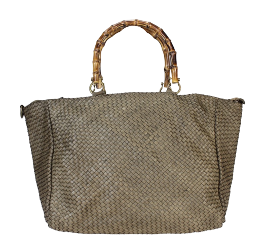 Sofia Bamboo Handle Bag Taupe