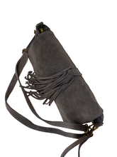 Load image into Gallery viewer, Thalia Suede Bag with Fringe Grey
